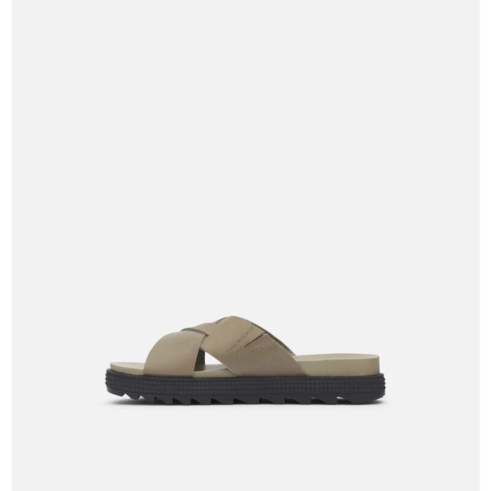 NIB Womens Sorel Roaming Criss Cross Slide Sandals Size 7.5 Sage